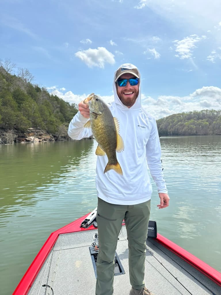 Nice smallmouth bass caught in the spring